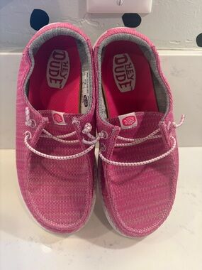 Hey Dude Pink Canvas Slip-On Shoes